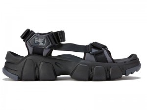 Men's Onitsuka Tiger Dentigre Strap Sandals Black | 6189-QMPXD