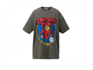 Men's Onitsuka Tiger Graphic T Shirts Grey | 4289-QEATL