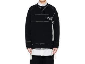 Men's Onitsuka Tiger Ls Top Sweater Black | 4792-ZPXRC