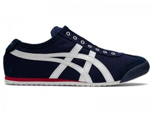 Men's Onitsuka Tiger Mexico 66 Slip-on Sneakers Navy | 9013-ZCPIU