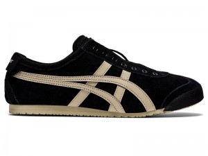 Men's Onitsuka Tiger Mexico 66 Slip-on Sneakers Black | 9358-OJRMI