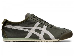 Men's Onitsuka Tiger Mexico 66® Slip-on Sneakers Green | 6589-ENJVP