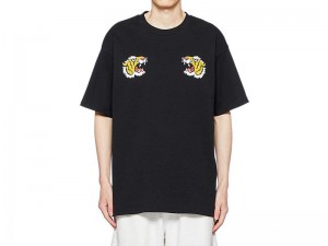 Women's Onitsuka Tiger Graphic T Shirts Black | 8596-HJWGE