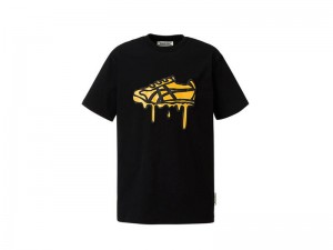 Women's Onitsuka Tiger Graphic T Shirts Black | 6372-GYPEW