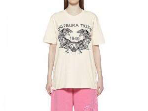 Women's Onitsuka Tiger Graphic T Shirts White | 0149-OIXCW