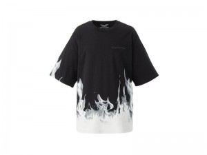 Women's Onitsuka Tiger Ss Graphic T Shirts Black | 1845-ZJHBW