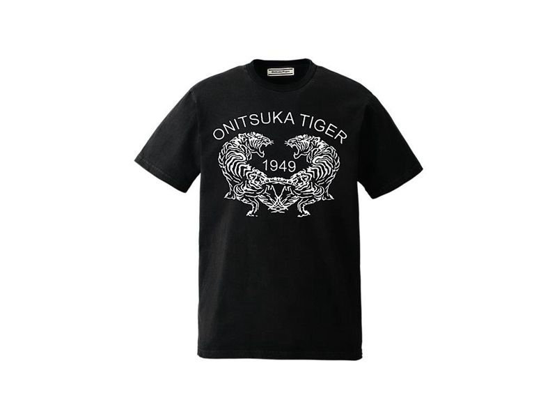 Men's Onitsuka Tiger Graphic T Shirts Black | 8135-WSCBL