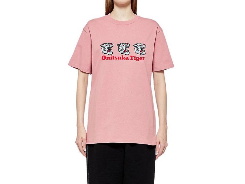 Men's Onitsuka Tiger Graphic T Shirts Pink | 0478-GCIQM