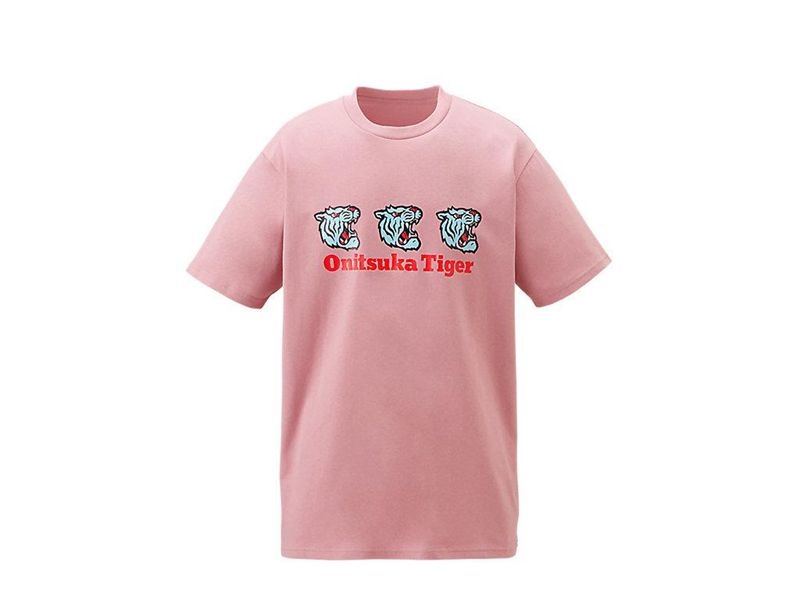 Men's Onitsuka Tiger Graphic T Shirts Pink | 0478-GCIQM