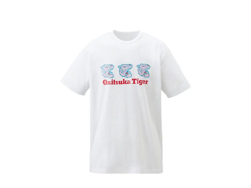 Men's Onitsuka Tiger Graphic T Shirts White | 2769-SUVEF