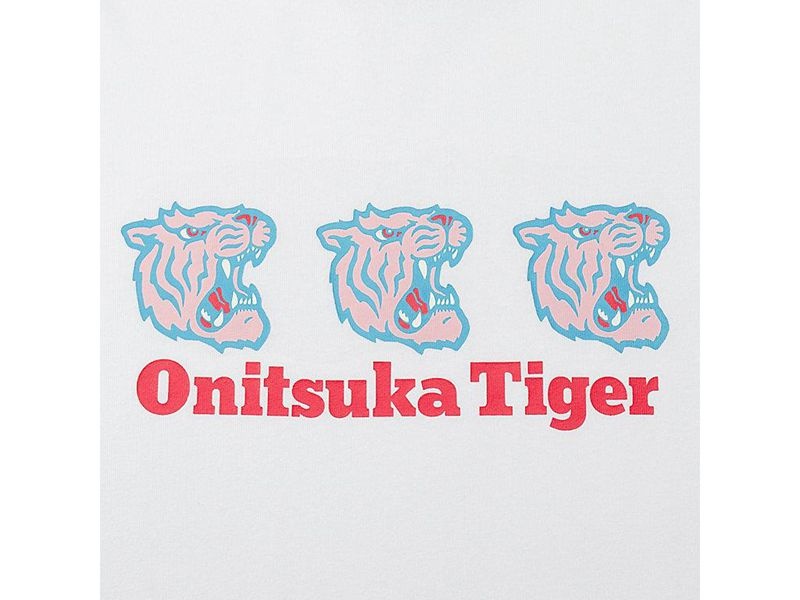 Men's Onitsuka Tiger Graphic T Shirts White | 2769-SUVEF