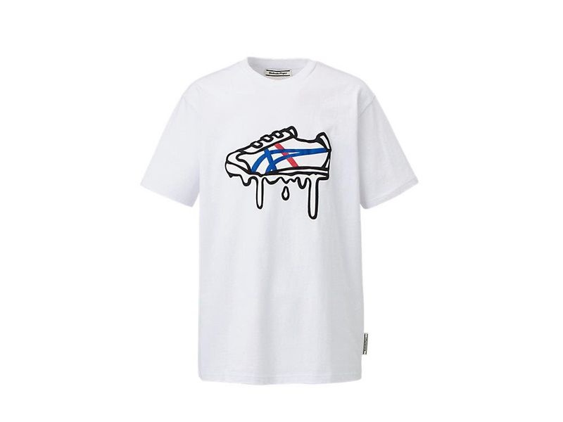 Men\'s Onitsuka Tiger Graphic T Shirts White | 8571-RVXCI