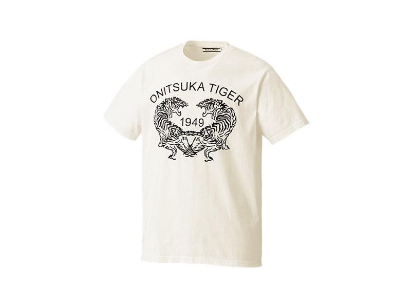 Men's Onitsuka Tiger Graphic T Shirts Yellow | 1602-LVIFT