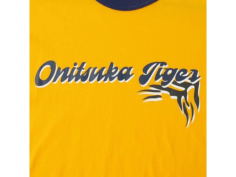 Men's Onitsuka Tiger Graphic T Shirts Yellow | 7042-OGPAF