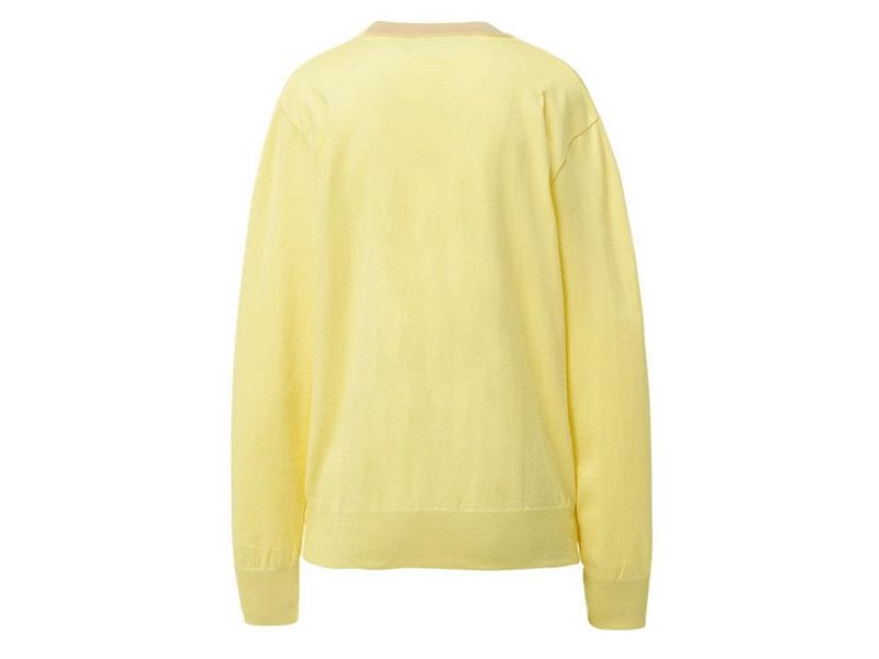 Men's Onitsuka Tiger Knit Cardigan Sweater Yellow | 2356-TNSQC