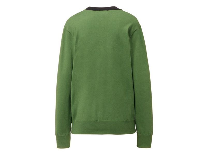 Men's Onitsuka Tiger Knit Cardigan Sweater Green | 5324-OHJZI