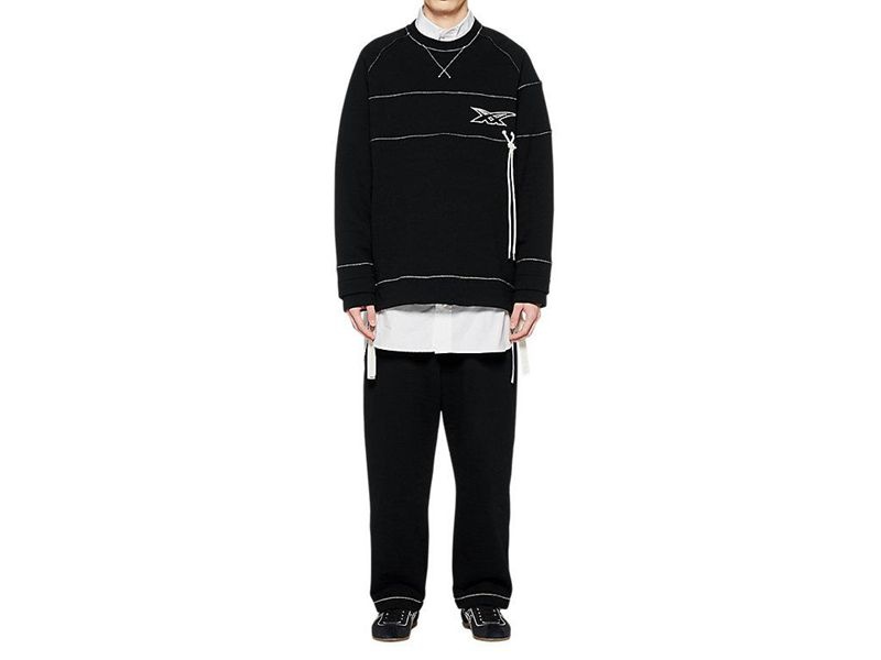 Men's Onitsuka Tiger Ls Top Sweater Black | 4792-ZPXRC