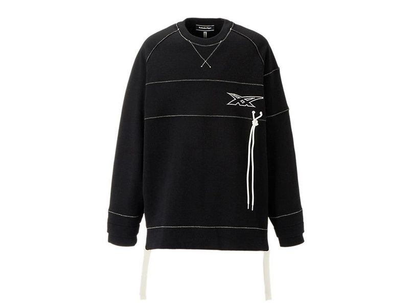 Men's Onitsuka Tiger Ls Top Sweater Black | 4792-ZPXRC