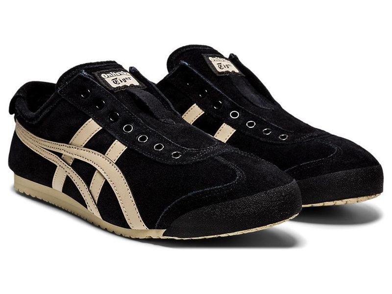 Men's Onitsuka Tiger Mexico 66 Slip-on Sneakers Black | 9358-OJRMI