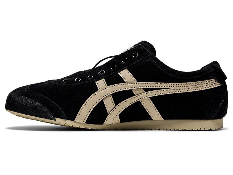 Men's Onitsuka Tiger Mexico 66 Slip-on Sneakers Black | 9358-OJRMI