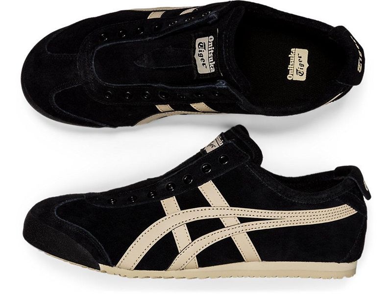 Men's Onitsuka Tiger Mexico 66 Slip-on Sneakers Black | 9358-OJRMI