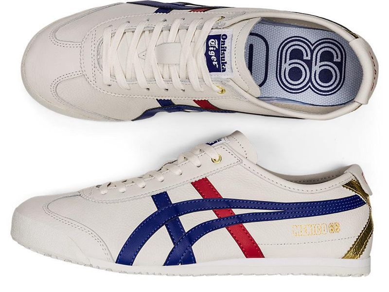 Men's Onitsuka Tiger Mexico 66 Sneakers White | 4376-TVBAZ