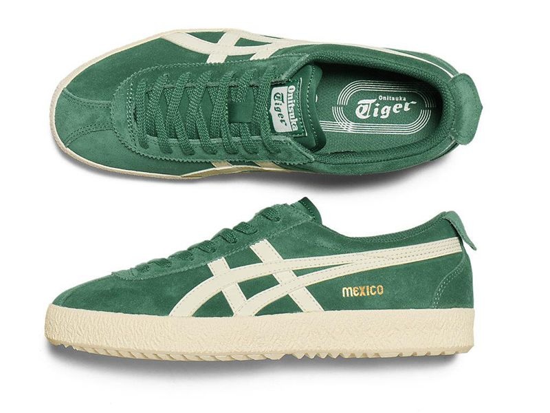 Men's Onitsuka Tiger Mexico Delegation Sneakers Green | 8524-KAHZI