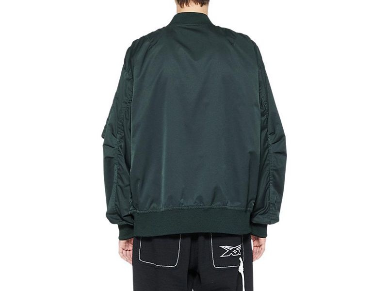 Men's Onitsuka Tiger P Bomber Jackets Green | 8670-VKQUW