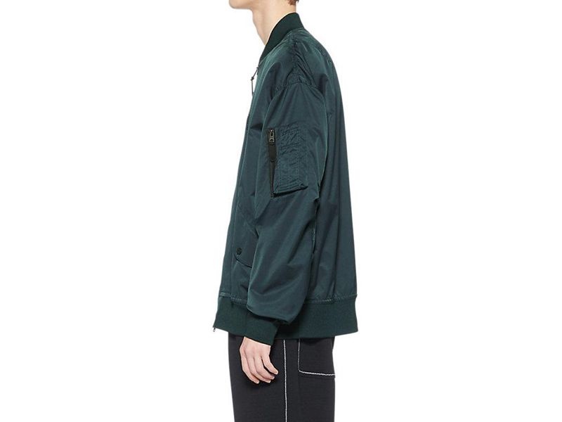 Men's Onitsuka Tiger P Bomber Jackets Green | 8670-VKQUW