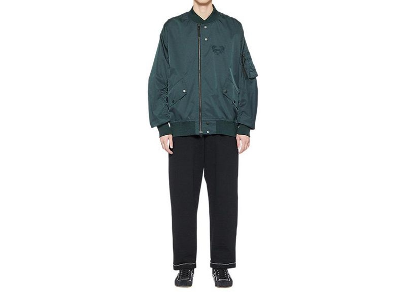 Men's Onitsuka Tiger P Bomber Jackets Green | 8670-VKQUW