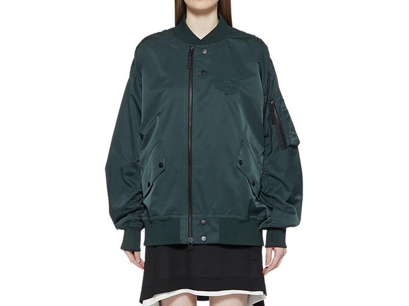 Men's Onitsuka Tiger P Bomber Jackets Green | 8670-VKQUW