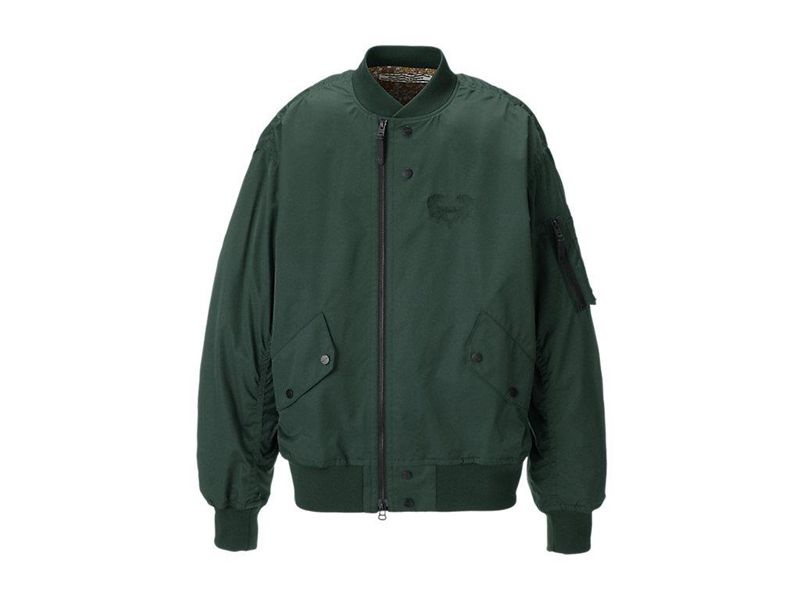 Men's Onitsuka Tiger P Bomber Jackets Green | 8670-VKQUW