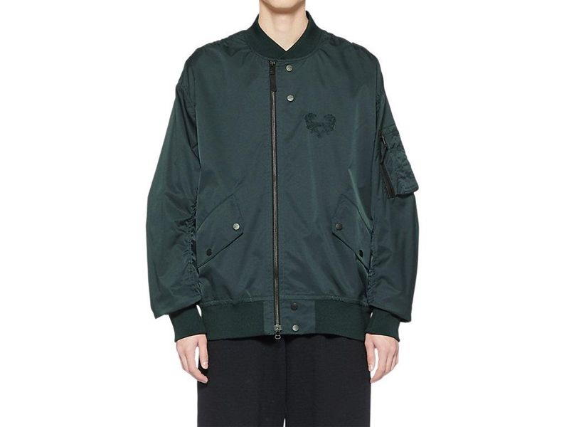 Men\'s Onitsuka Tiger P Bomber Jackets Green | 8670-VKQUW