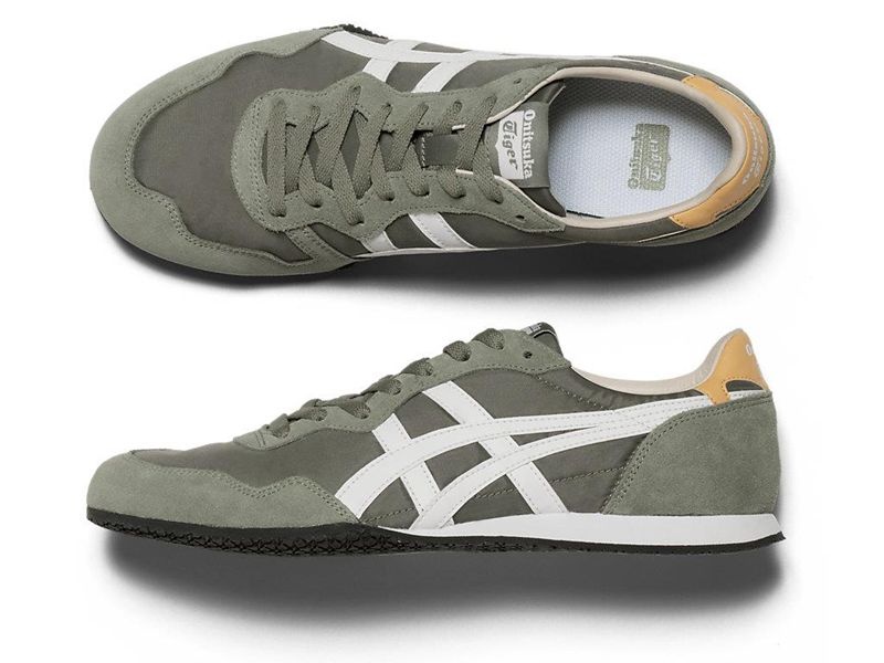 Men's Onitsuka Tiger Serrano Sneakers Green | 6415-YJMZW