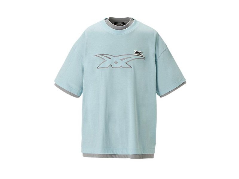 Men's Onitsuka Tiger Ss Top T Shirts Blue | 7309-XCAHQ