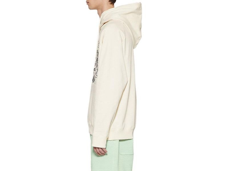 Men's Onitsuka Tiger Sweat Hoodie Beige | 2749-TLJSU