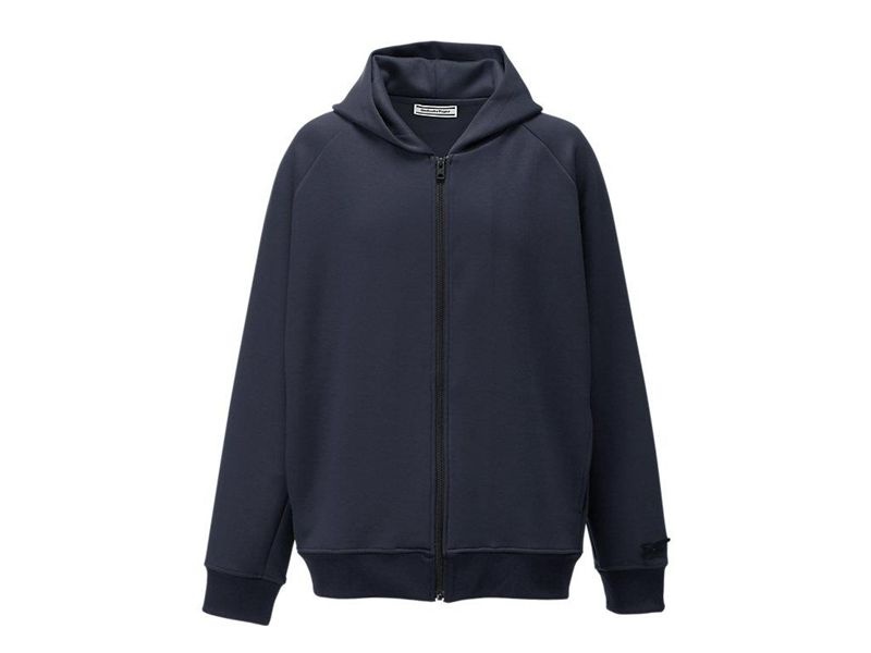 Men's Onitsuka Tiger Zip Up Hoodie Navy | 9382-FUMHS