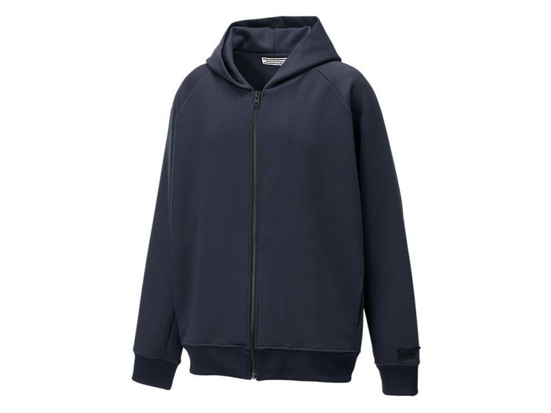 Men's Onitsuka Tiger Zip Up Hoodie Navy | 9382-FUMHS