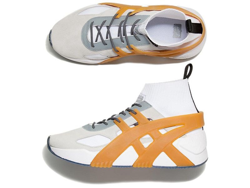 Women's Onitsuka Tiger Big Logo Trainer 2.0 Sock Boots White | 4193-WTXHY