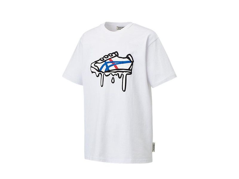 Women's Onitsuka Tiger Graphic T Shirts White | 5428-AGCZI