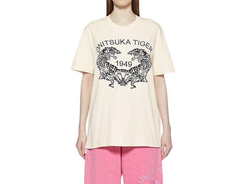 Women\'s Onitsuka Tiger Graphic T Shirts White | 0149-OIXCW