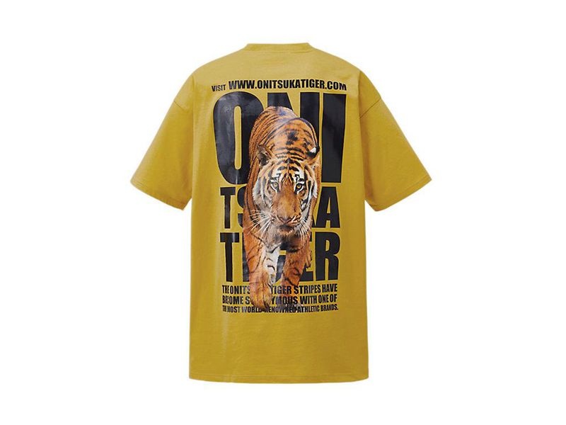 Women's Onitsuka Tiger Graphic T Shirts Yellow | 9254-ROICX