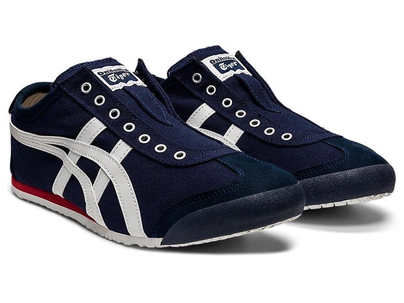 Women's Onitsuka Tiger Mexico 66 Slip-on Sneakers Navy | 8574-ESKUD