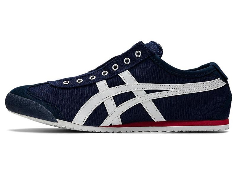 Women's Onitsuka Tiger Mexico 66 Slip-on Sneakers Navy | 8574-ESKUD