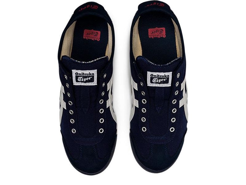 Women's Onitsuka Tiger Mexico 66 Slip-on Sneakers Navy | 8574-ESKUD