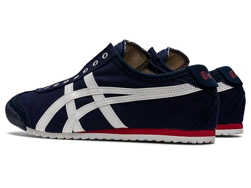 Women's Onitsuka Tiger Mexico 66 Slip-on Sneakers Navy | 8574-ESKUD