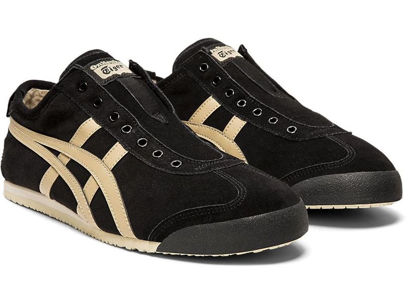 Women's Onitsuka Tiger Mexico 66 Slip-on Sneakers Black | 0245-QVDGP