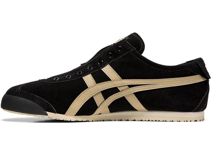 Women's Onitsuka Tiger Mexico 66 Slip-on Sneakers Black | 0245-QVDGP