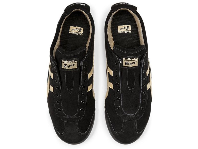 Women's Onitsuka Tiger Mexico 66 Slip-on Sneakers Black | 0245-QVDGP