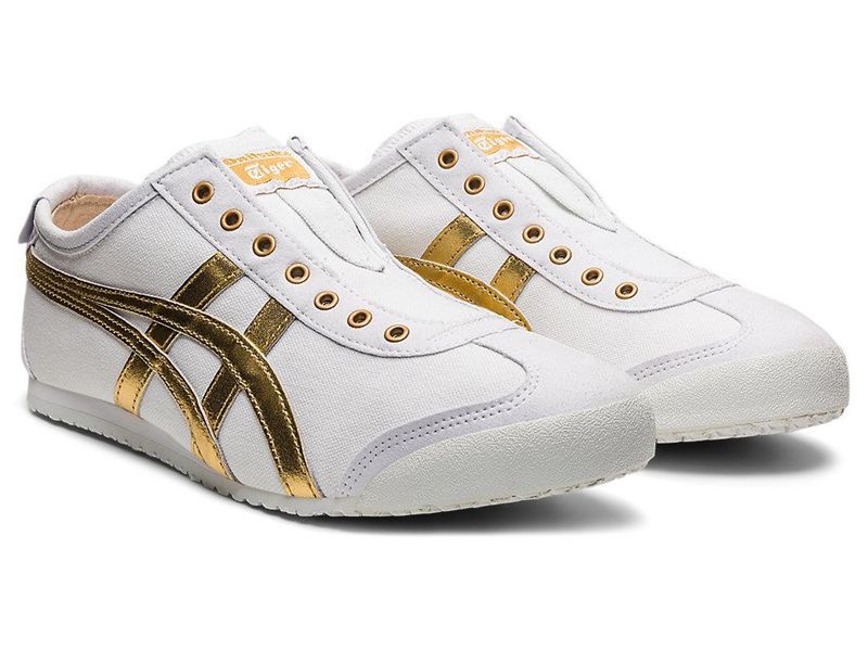 Women's Onitsuka Tiger Mexico 66 Slip-on Sneakers White | 6971-PCQGH